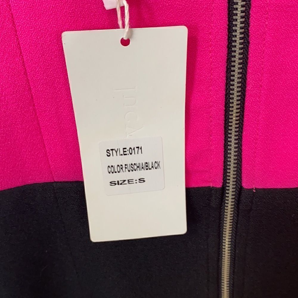 Lucy Paris Women’s Fuchsia and Black Size Small Mini Dress. New With Tags. NWT - Picture 5 of 11